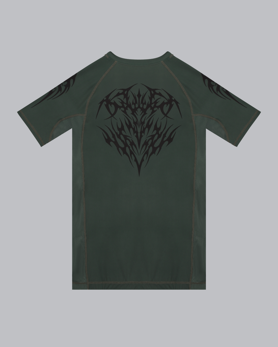 GREEN ORIGIN RASH GUARD – TRIALS | Jiu Jitsu Fightwear