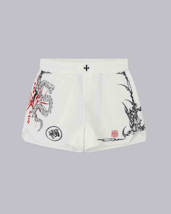 WHITE MARKED SHORTS